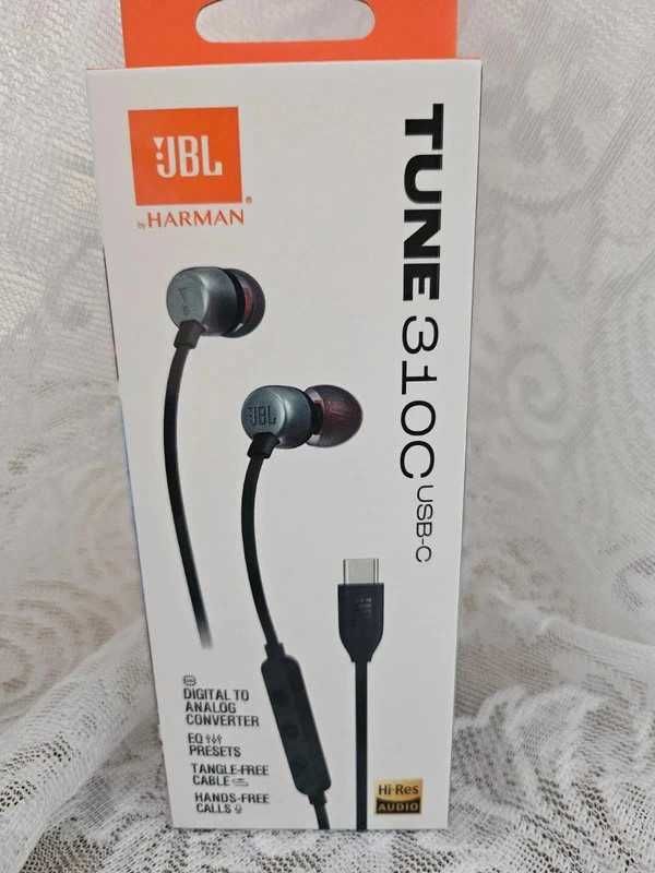 Nowe Słuchawki Przewodowe JBL Tune 310C na USB C – Czarne