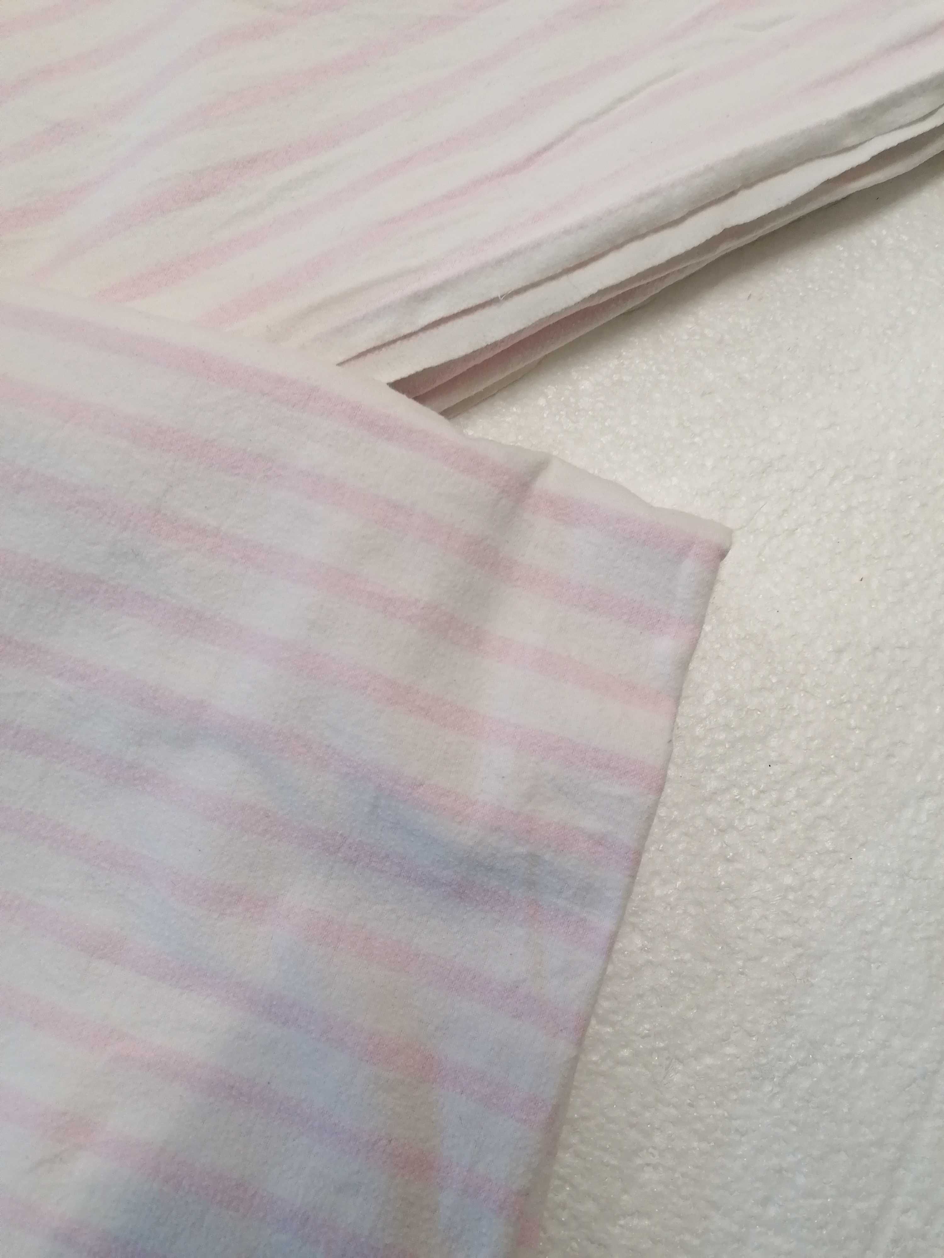 Lençóis flanela conjunto solteiro, 230x150 cm, riscas rosa, por 5€