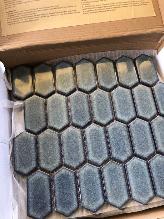 Mozaika Raw Decor heksagon duży adriatyk