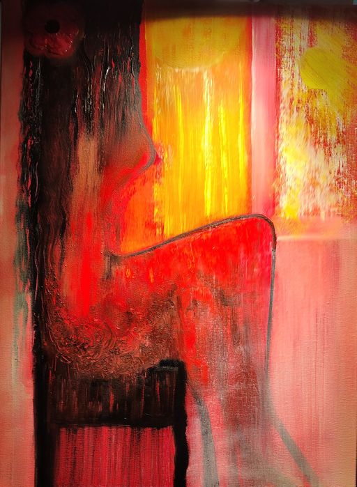 Dziewczyna z kwiatem we włosach obraz