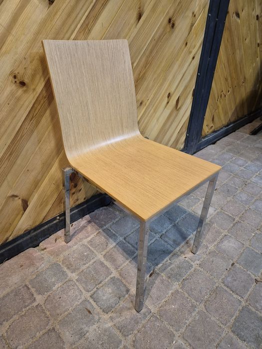 62x KRZESŁO NOWOCZESNE KONFERENCYJNE chrom + gięte drewno sztaplowane