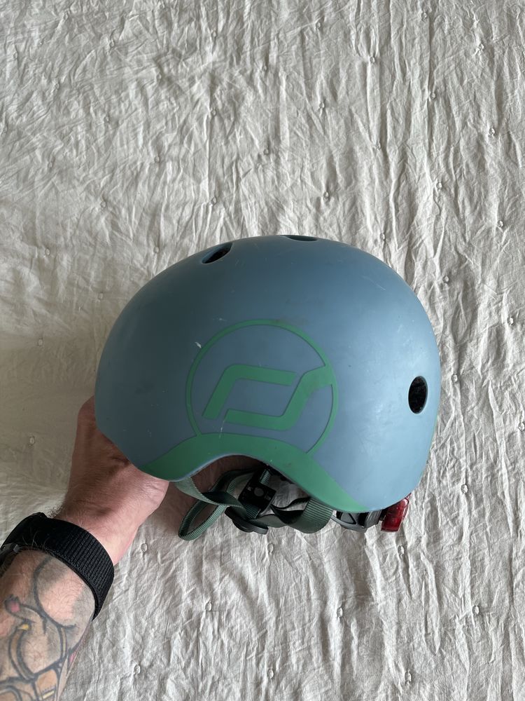 Kask scoot and ride niebieski/ zielony XXS-S/ 45-51cm