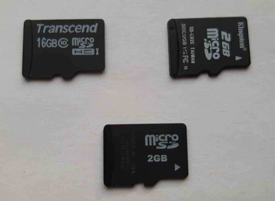 Карта памяти б/у micro SD  2гб .