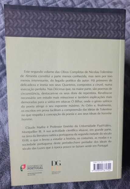 Nicolau Tolentino de Almeida - Obras Completas Volume II