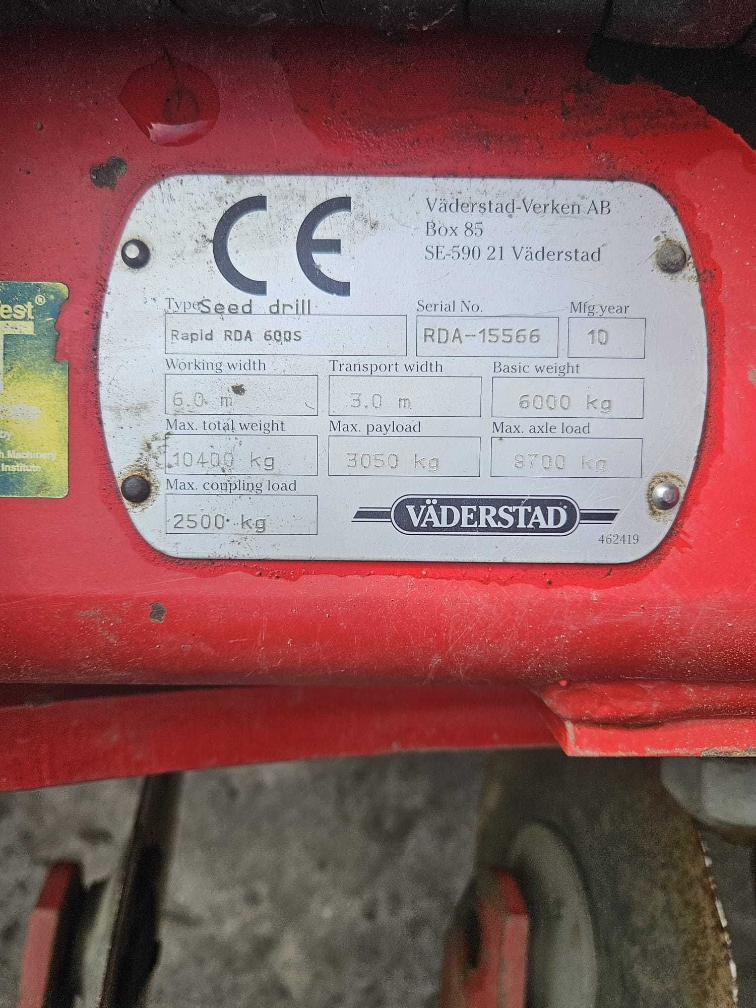 Siewnik Vaderstad Rapid 600S