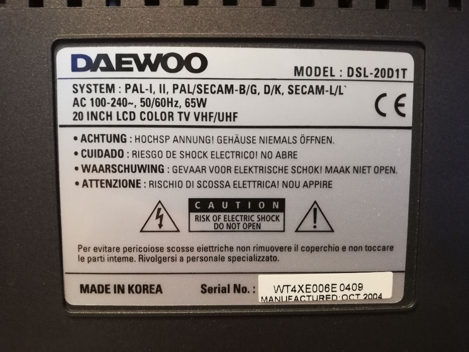 Telewizor LCD 20calowy firmy DAEWOO DSL-20D1T