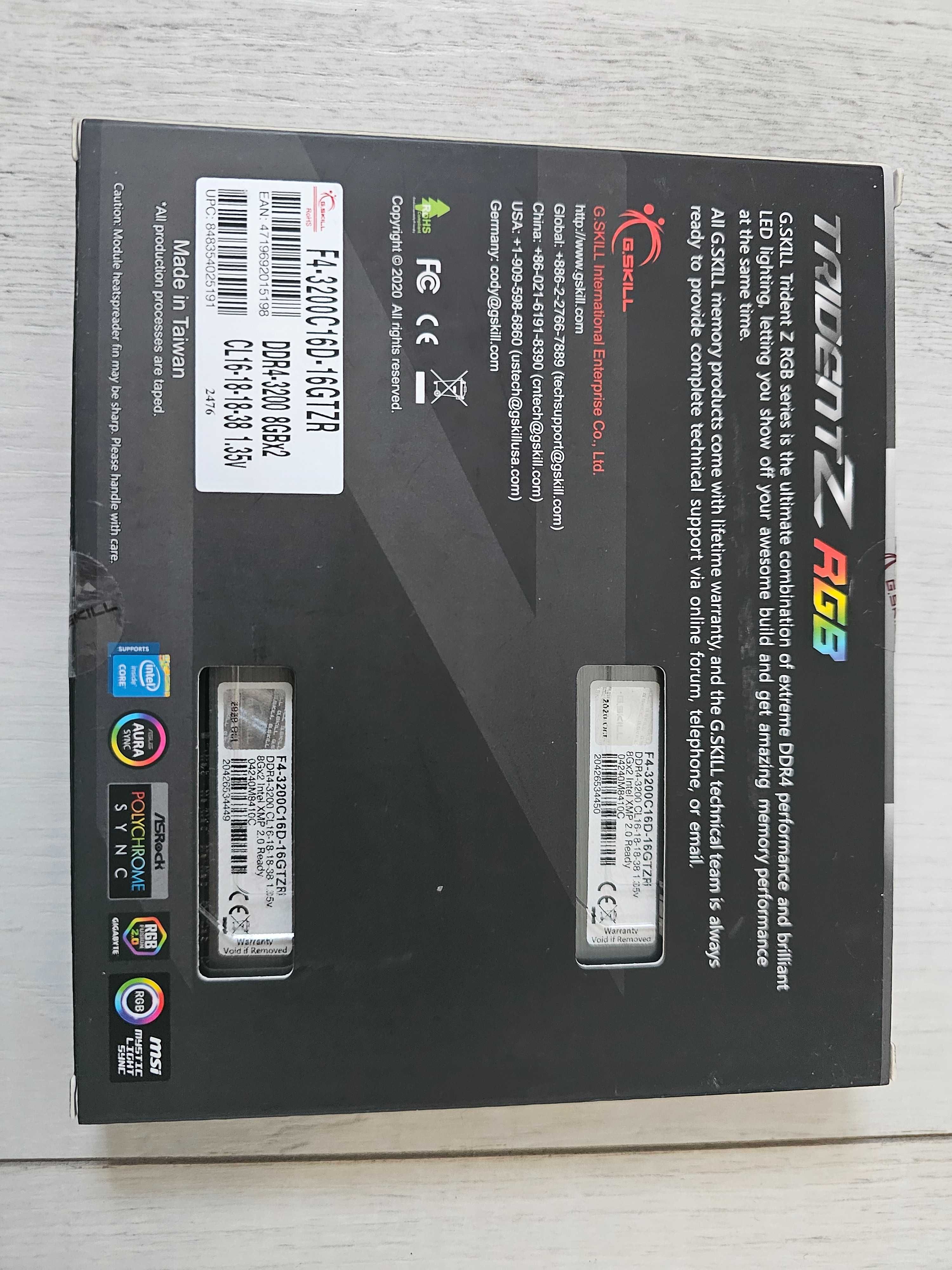 Ddr4 G.Skill TridentZ RGB 16 GB