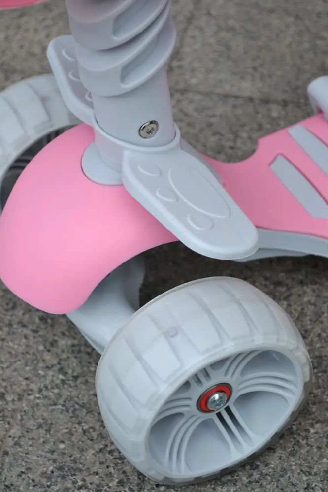 Самокат 5в1 Best Scooter з додатковими колесами,единоріжка та крокодил
