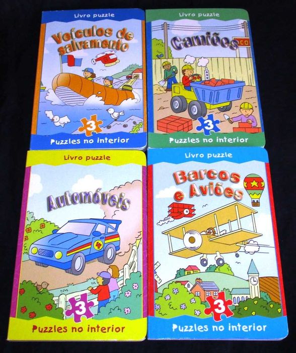 Livro Puzzle veículos camiões automóveis aviões Preço de conjunto