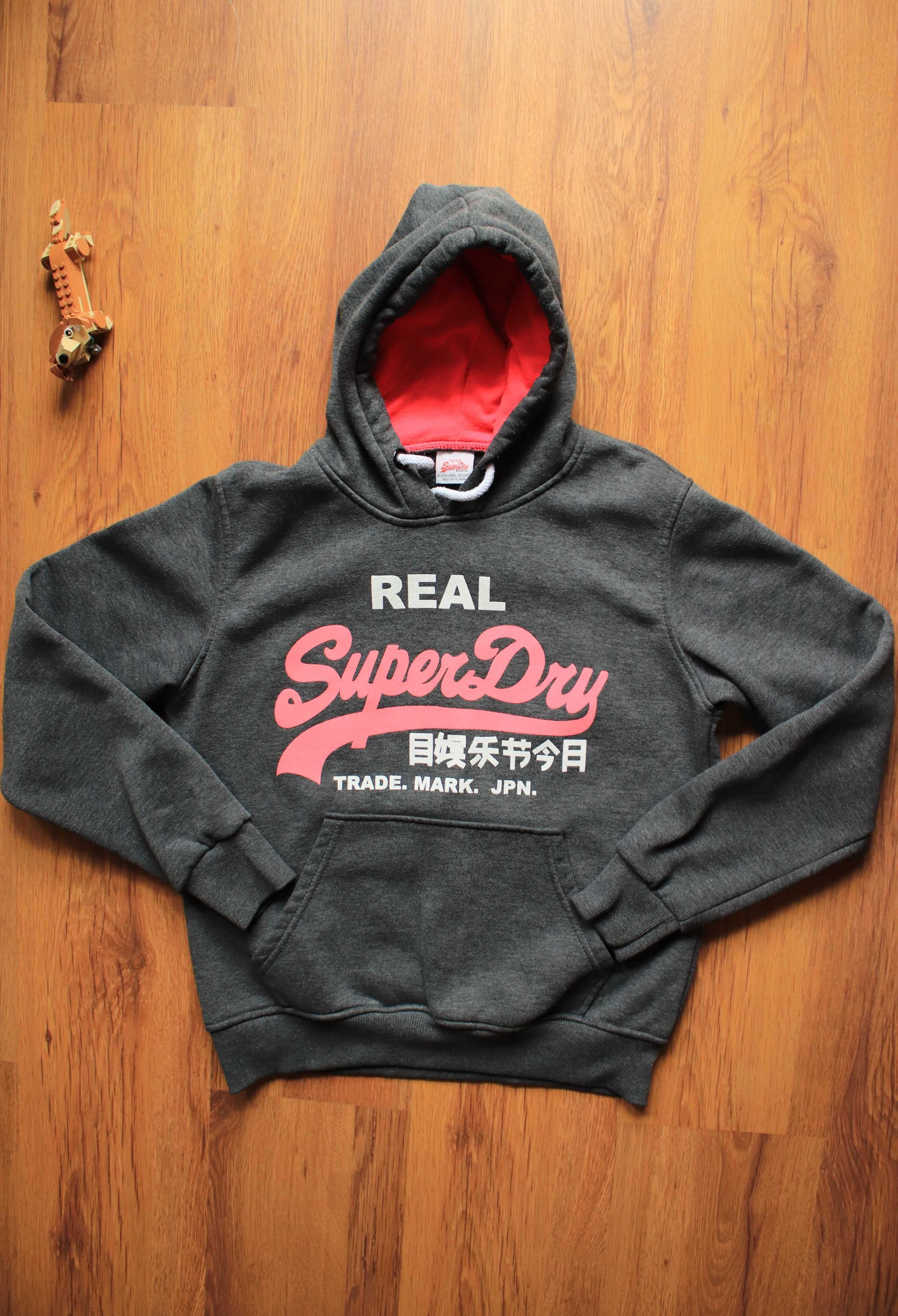 Bluza Vintage Super Dry szara damska rozm. L bawełniana kangur