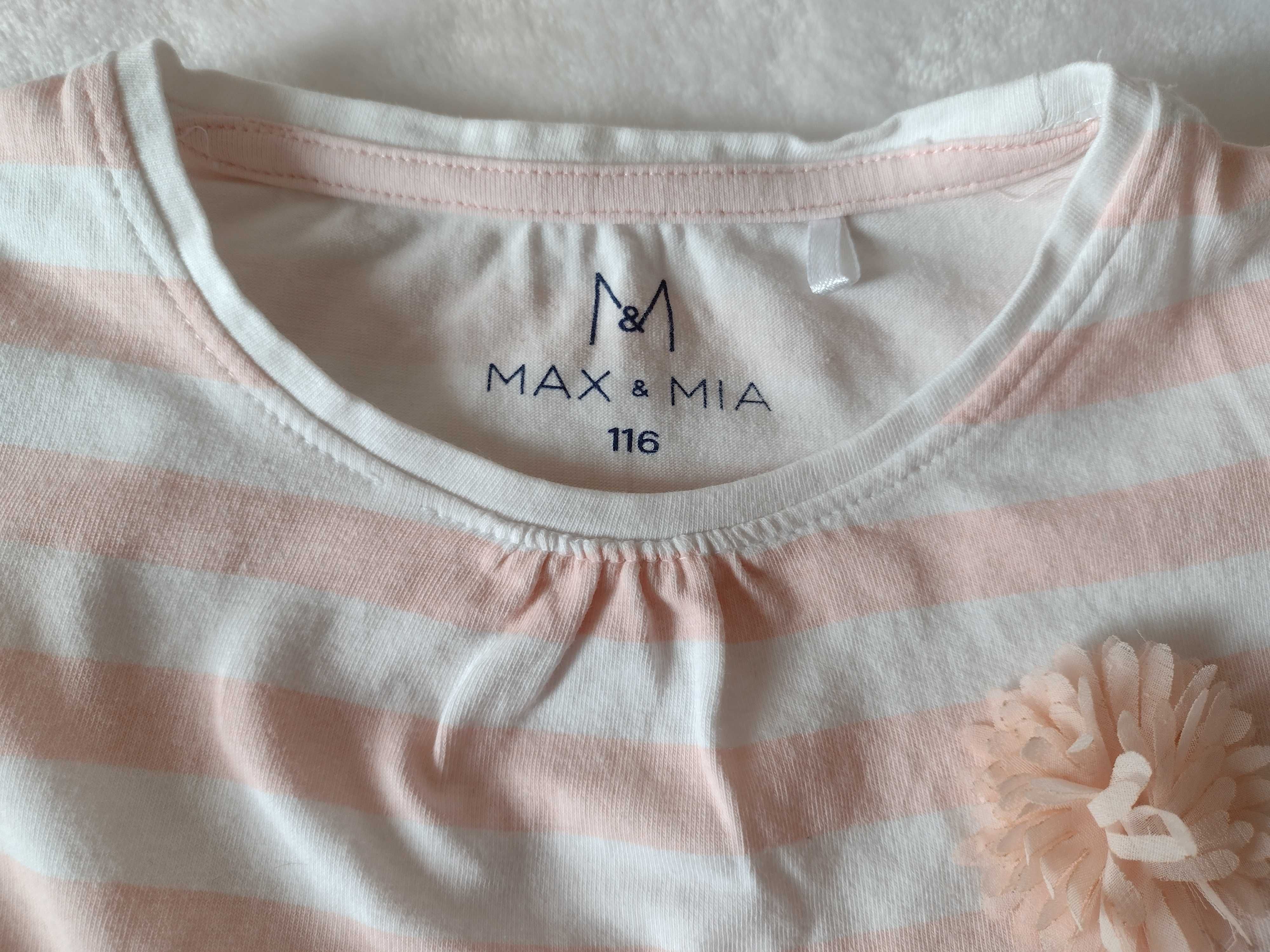 T-shirt z kwiatkiem rozmiar 116 Max&Mia