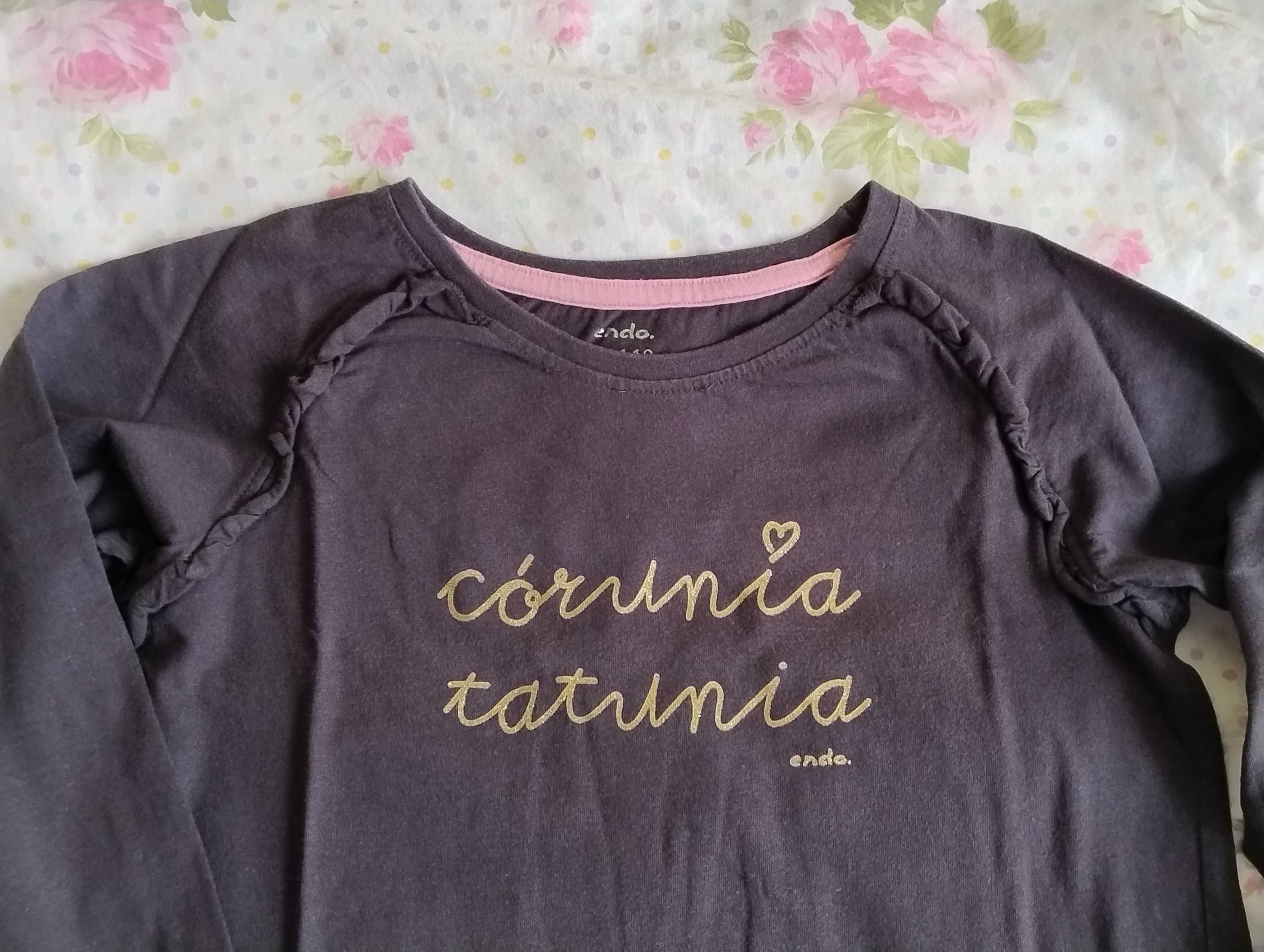 Szara bluzka dziewczęca "Córunia Tatunia" r.152 ENDO