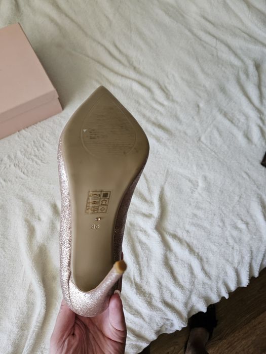 Туфлі MiaMay золоті з рожевим