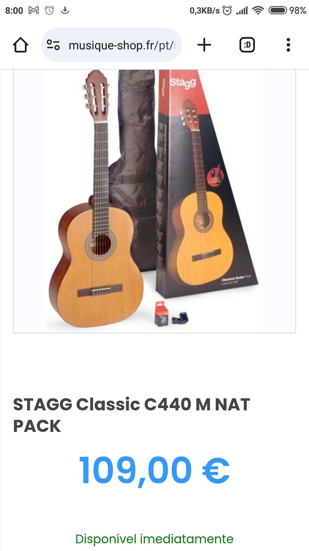 NOVA EM CAIXA STAGG C440 Pack Guitarra Clássica + saco novo
