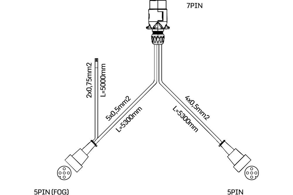 Lampy tylne ASPÖCK + obrysowe + wiązka 5,3m 7-PIN + szybkozłączki
