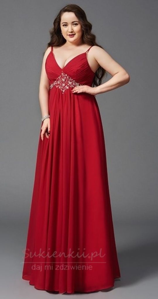 Sukienka maxi czerwona 56 8XL