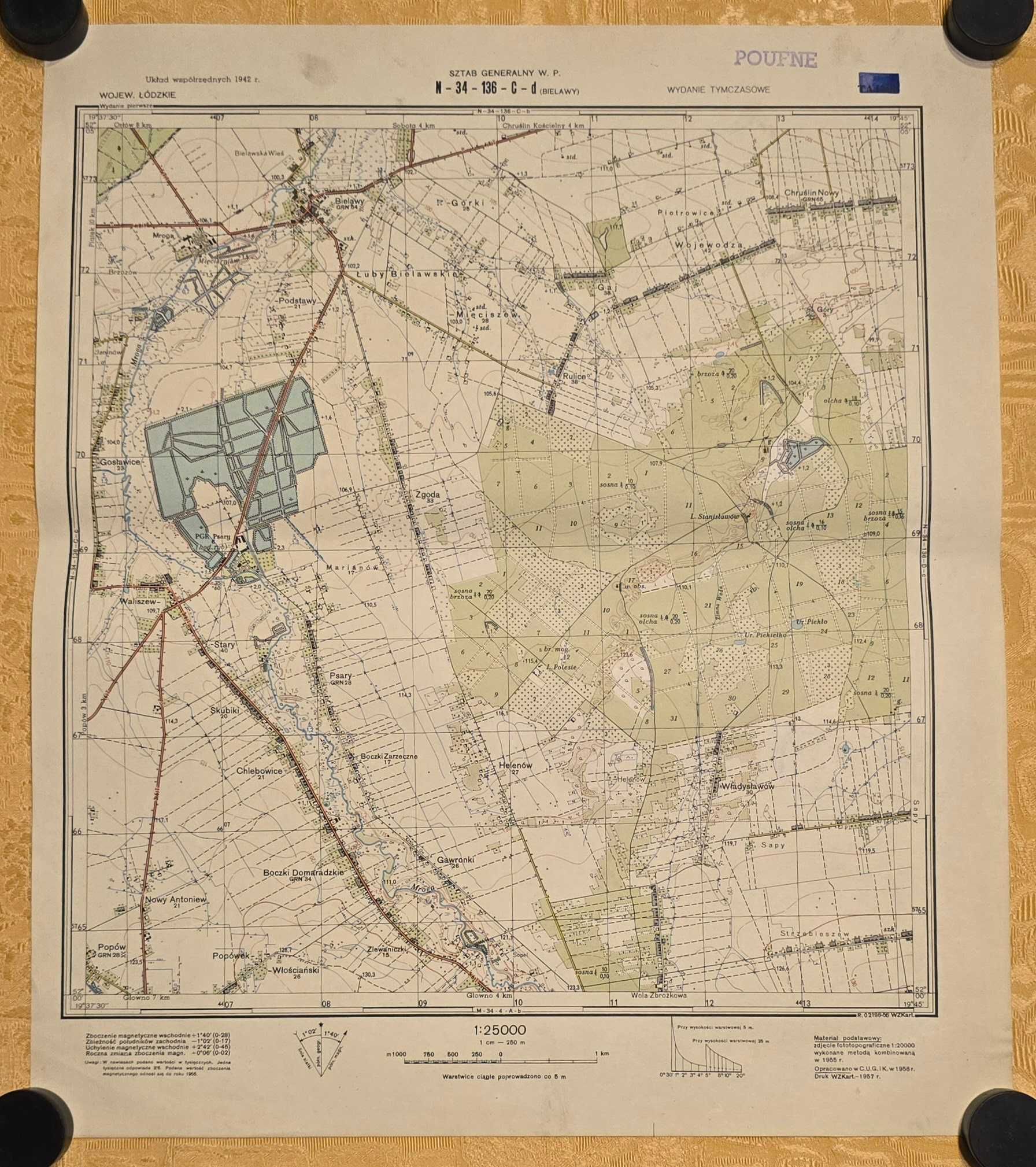 Mapa Wojskowa M-34-16-C-d (Bielawy) 1:25 000