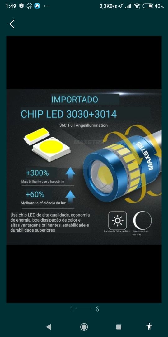 Lâmpadas led h21w para luzes de marcha atrás