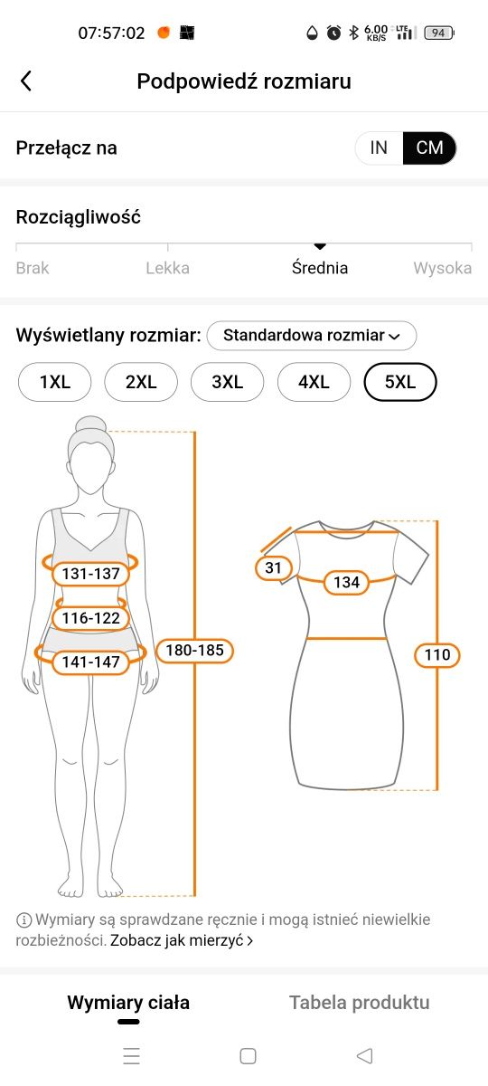 Sukienka z rękawami plus size 5xl