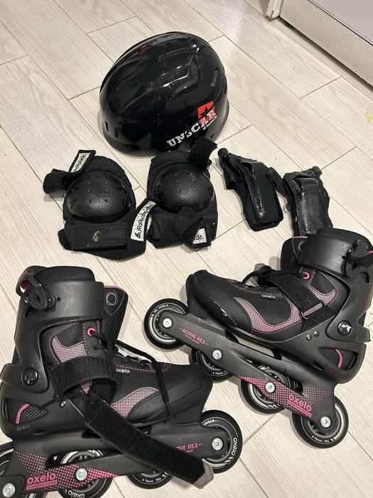Patins em Linha Oxelo FIT3 + Equipamento Completo