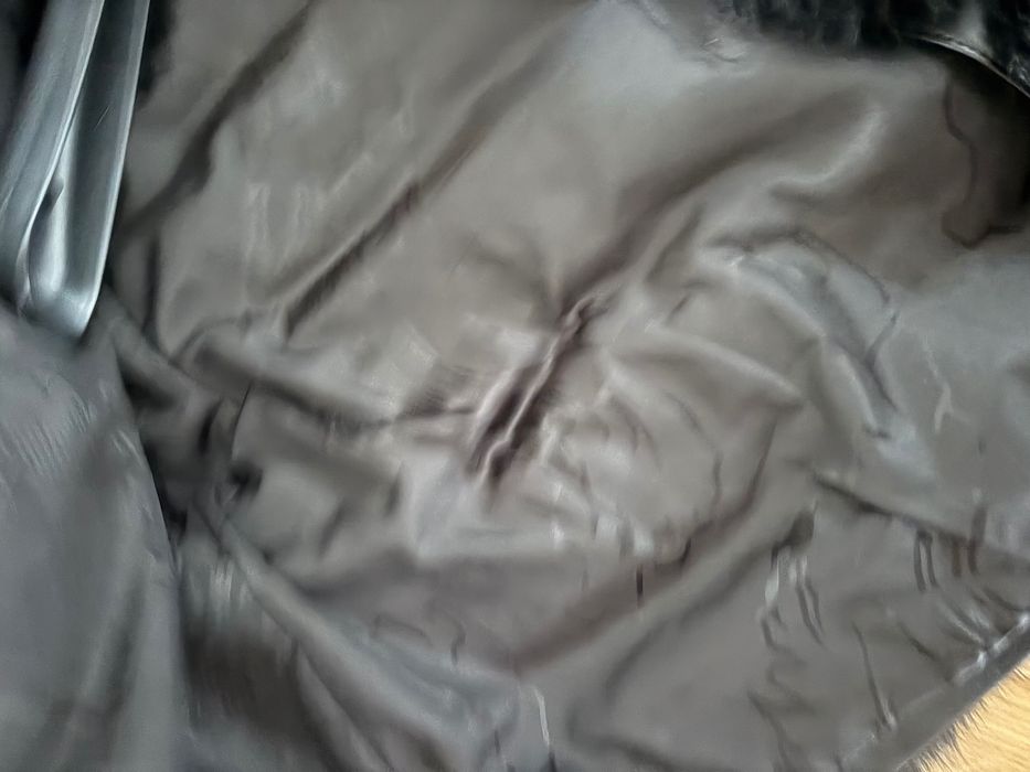 Czarne futro naturalne Lis s m kożuch