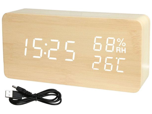 Електронний будильник годинник термометр гігрометр USB