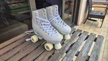 Patins de 4 Rodas Patinagem Artística Branco Oxelo, Tamanho 37