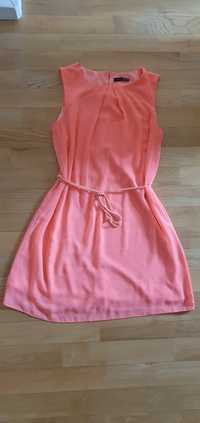 Sukienka zwiewna letnia neonowa różowo pomarańczowa Atmosphere XS S M