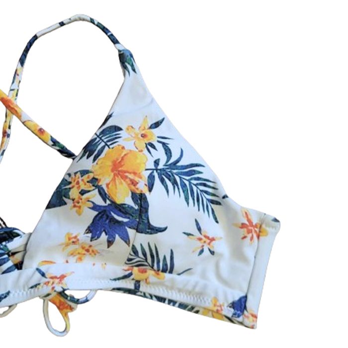 Dwuczęściowy strój kąpielowy z kwiecistym wzorem typu tanga M