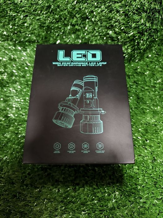 Лед лампы h4, led h4, лампы h4, линза led, линза h4, h4
