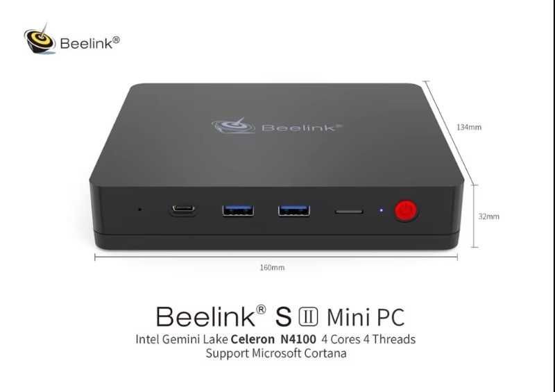 Мини компьютер: Beelink S2 (Intel Celeron N4100, 4GB/64GB)