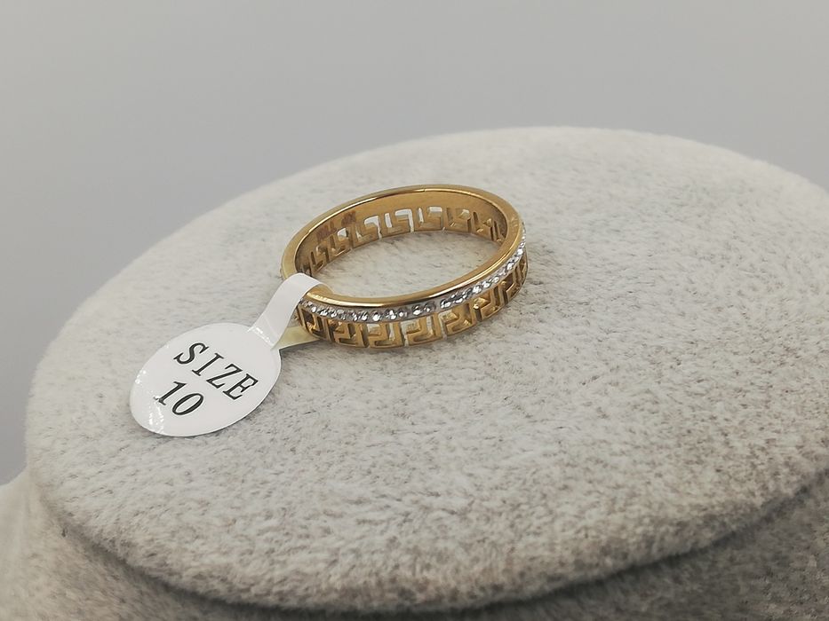 Pierścionek stal chirurgiczna Xuping grecki wzór 10