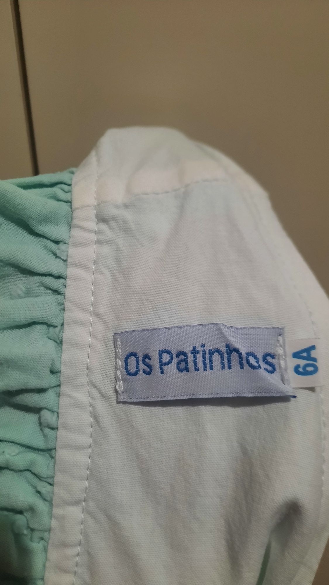 Vestido verde água tamanho 6 anos
