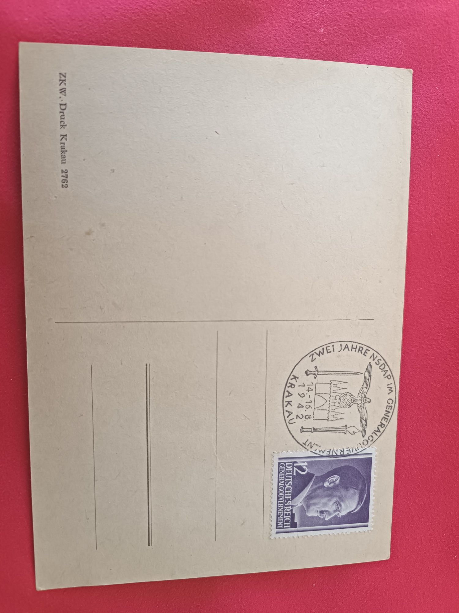 Oryginalna pocztówka z okresu III rzeszy Kraków 1942