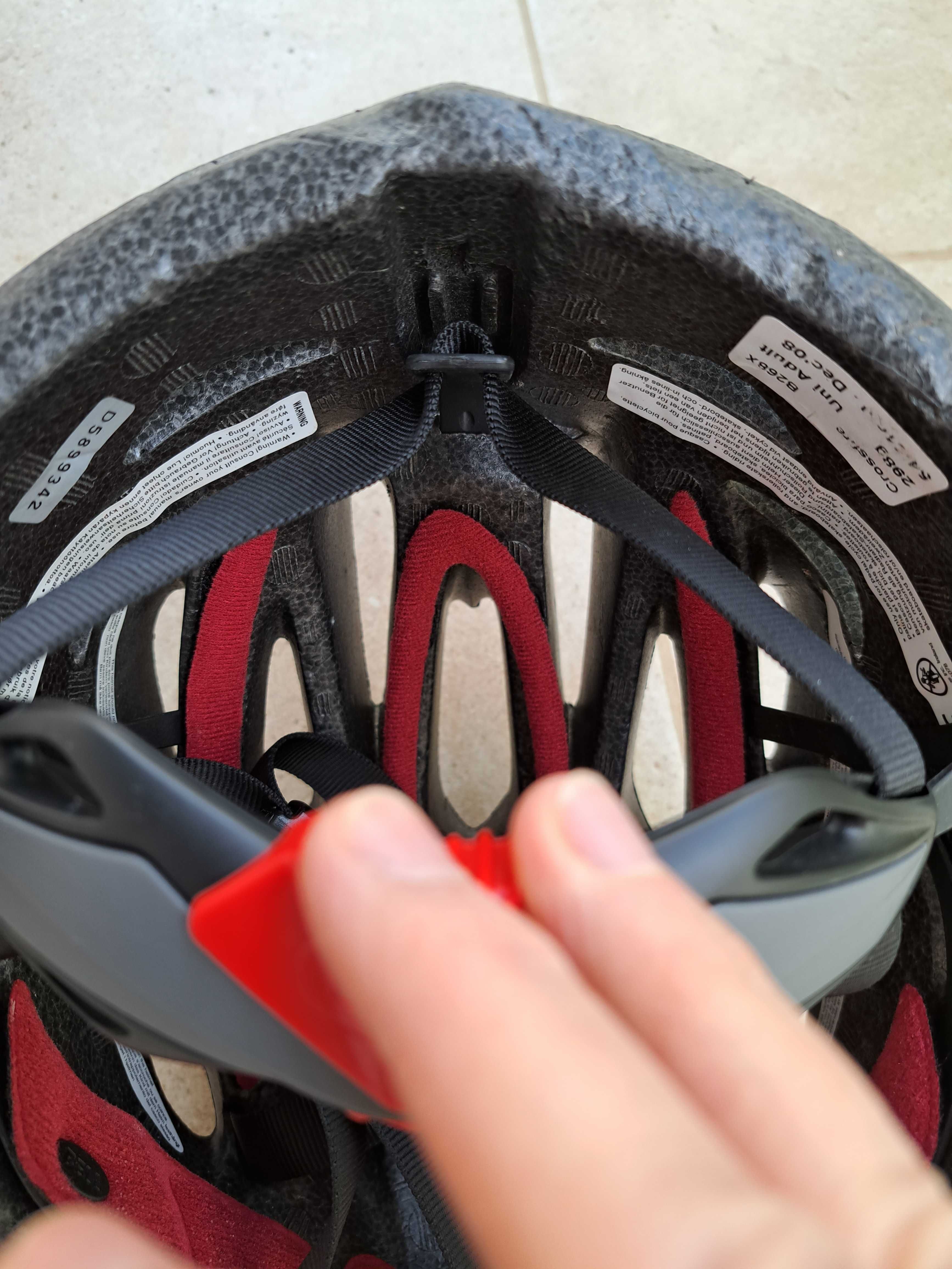 Kask na rower b-skin helmet  biało-czerwony, rozm.S