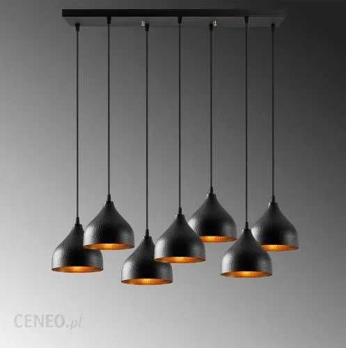 lampa wisząca czarna 7 kloszy