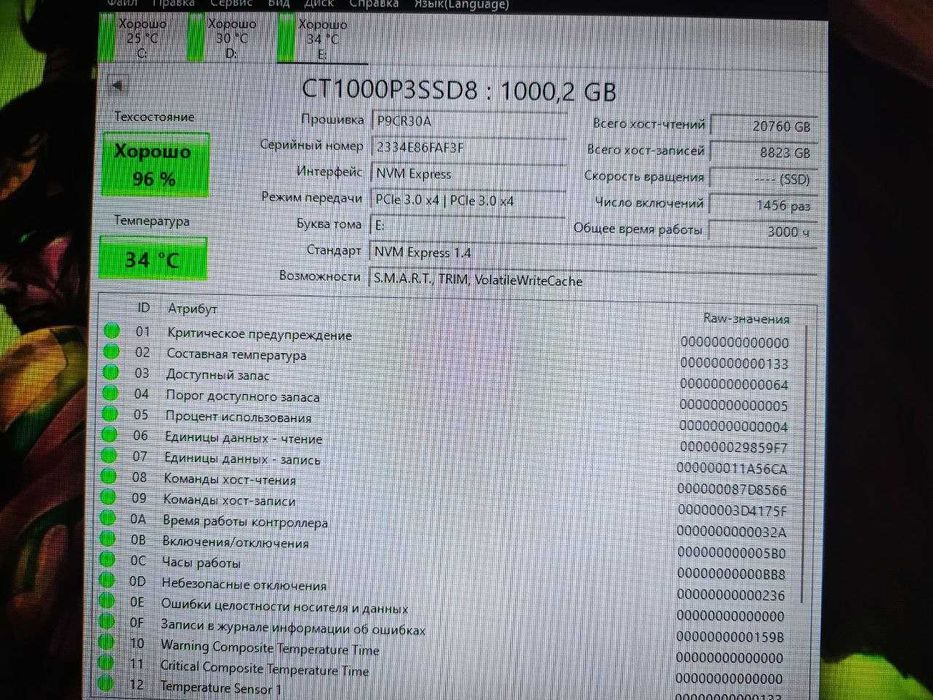 SSD-накопитель M.2 1TB Crucial P3 (CT1000P3SSD8)