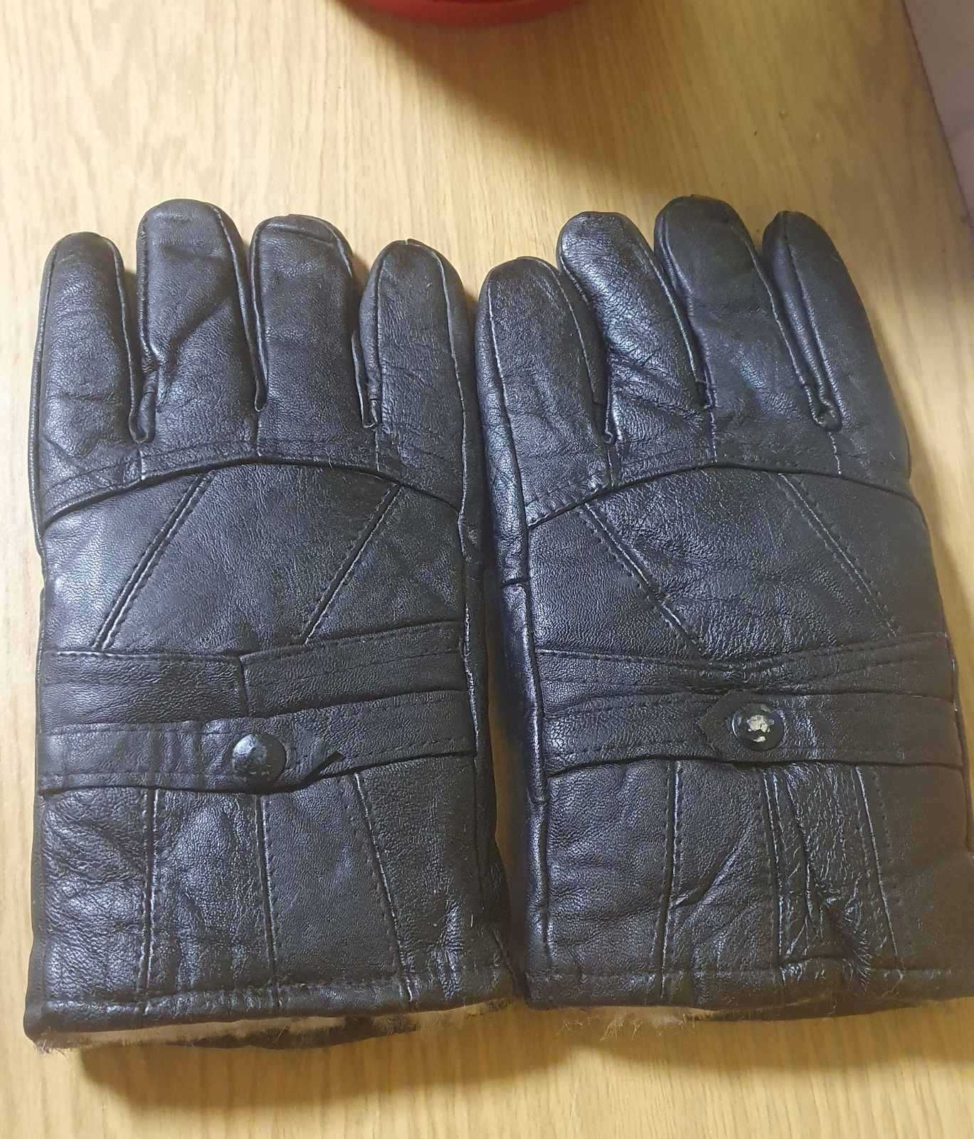 Перчатки  кожаные мужские теплые зимние