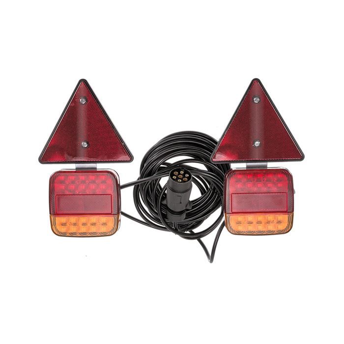 Zestaw świateł przyczepy 7,5m + 2,5m LED, kompletny z trójkątami