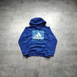 MĘSKA Bluza PREMIUM Granatowa z Kapturem Hoodie Duże Logo Adidas