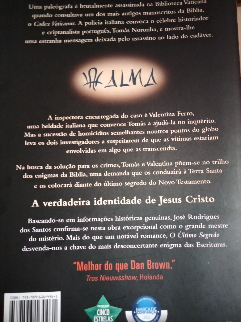 Livro "O Último Segredo" - José Rodrigues dos Santos