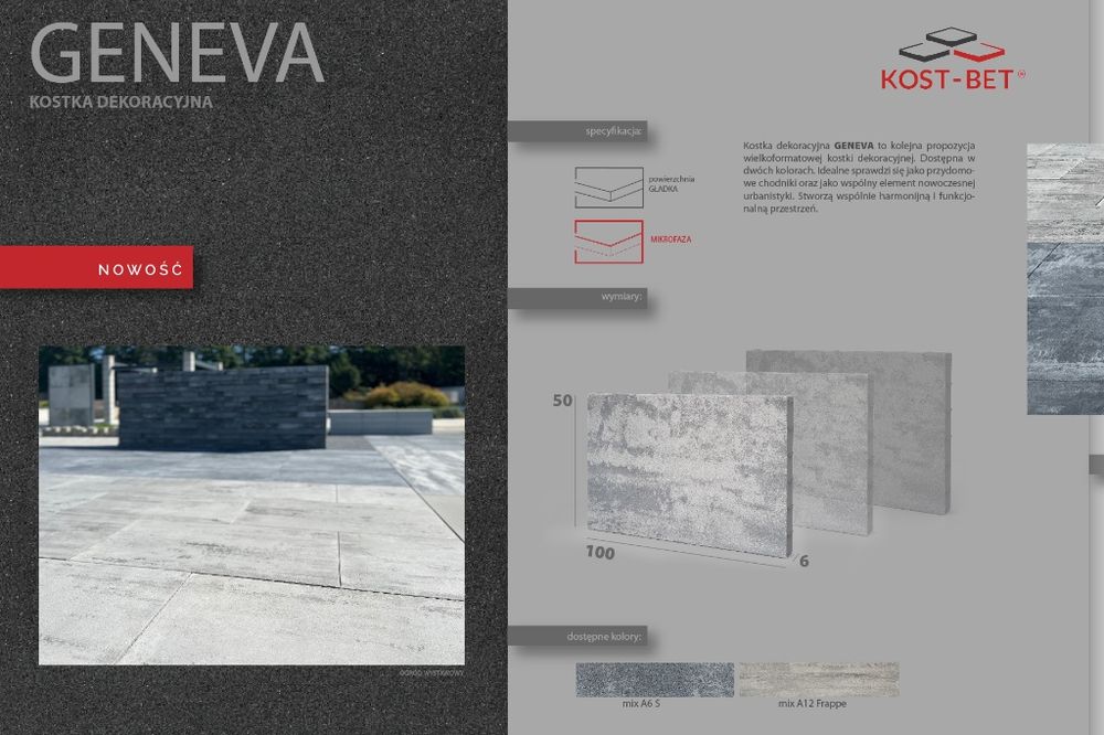 Płyta tarasowa 100x50x6 GENEVA chodnikowa KOST-BET HIT 2023!