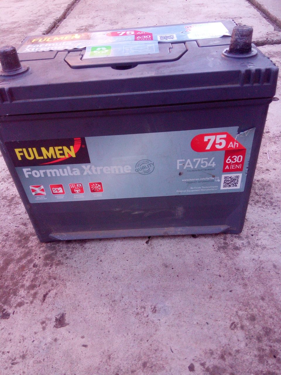 Продам аккумулятора FULMEN 75 Ah 630 A