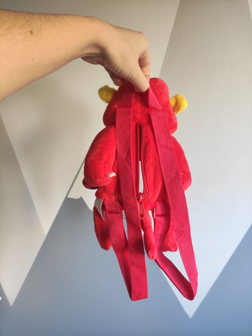 Czerwony plecak chupa chups, małpka vintage Red monkey