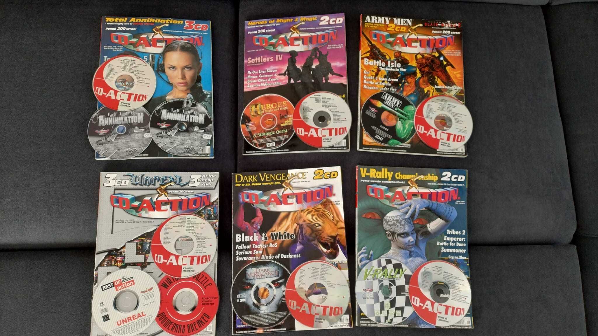 CD-Action 1, 2, 3, 4, 5, 6 / 2001 (gazety+płyty)