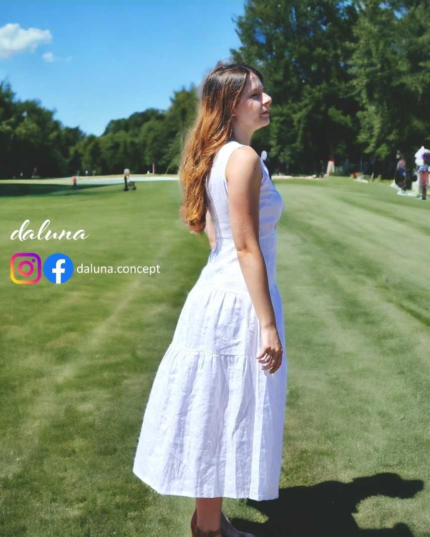 Vestido Clássico de Linho Branco (Entrega Gratuita)
