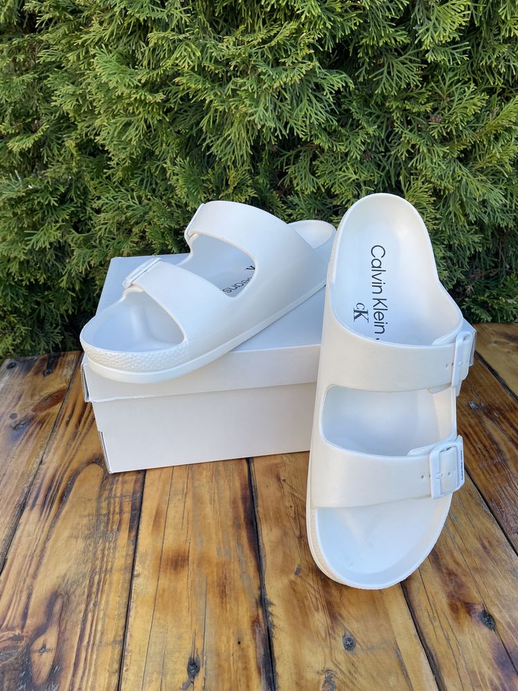 Шлепанцы calvin klein (ck white slide )с америки 11us(45eu)