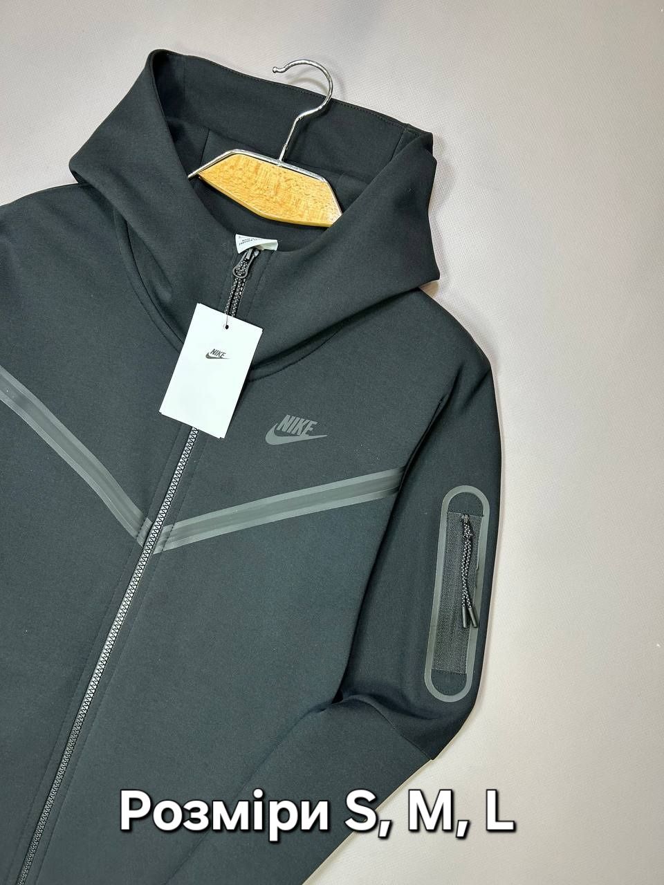 Nike Tech Fleece чорний (черный найк тэч флис теч фліс зіп зипка)