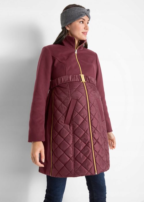 B.P.C płaszcz ciążowy pikowany bordowy r.42