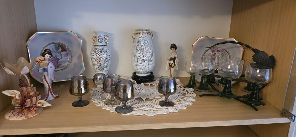 Kryształy porcelana szkło z prl